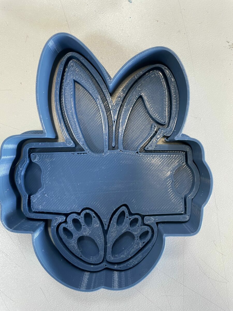 Coniglio orecchie e piedi con targa debosser Cookie Cutter Fondant Biscuit Icing Bake stampino biscotti