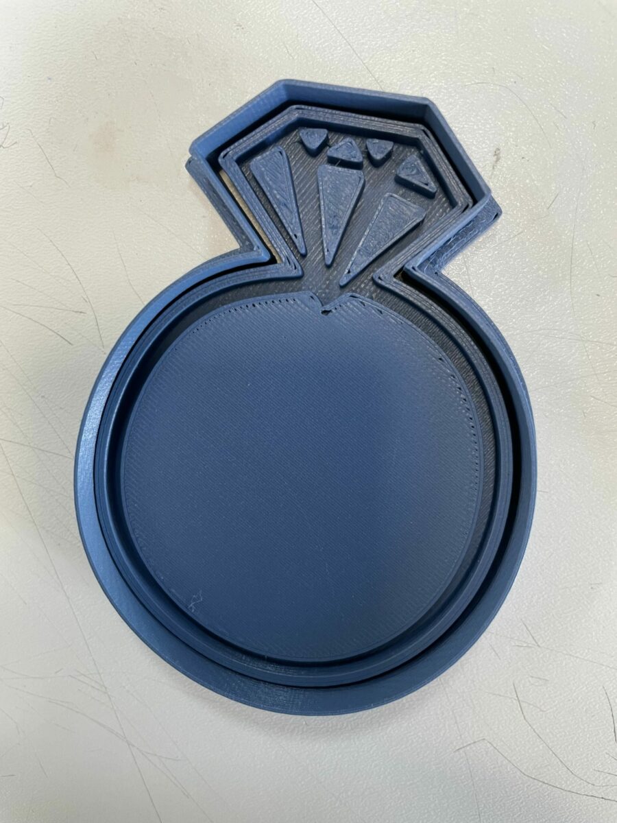 anello con diamante debosser Cookie Cutter Fondant Biscuit Icing Bake stampino biscotti