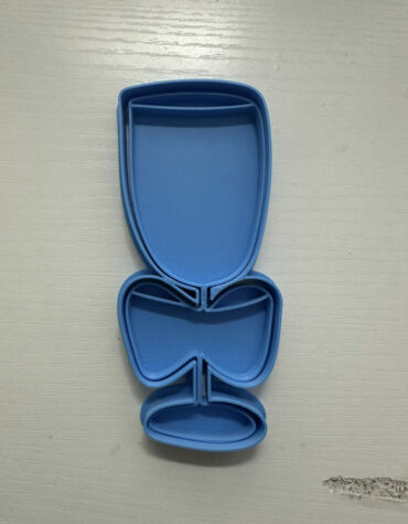 bicchiere flute con fiocco stampino per biscotti cookie cutter