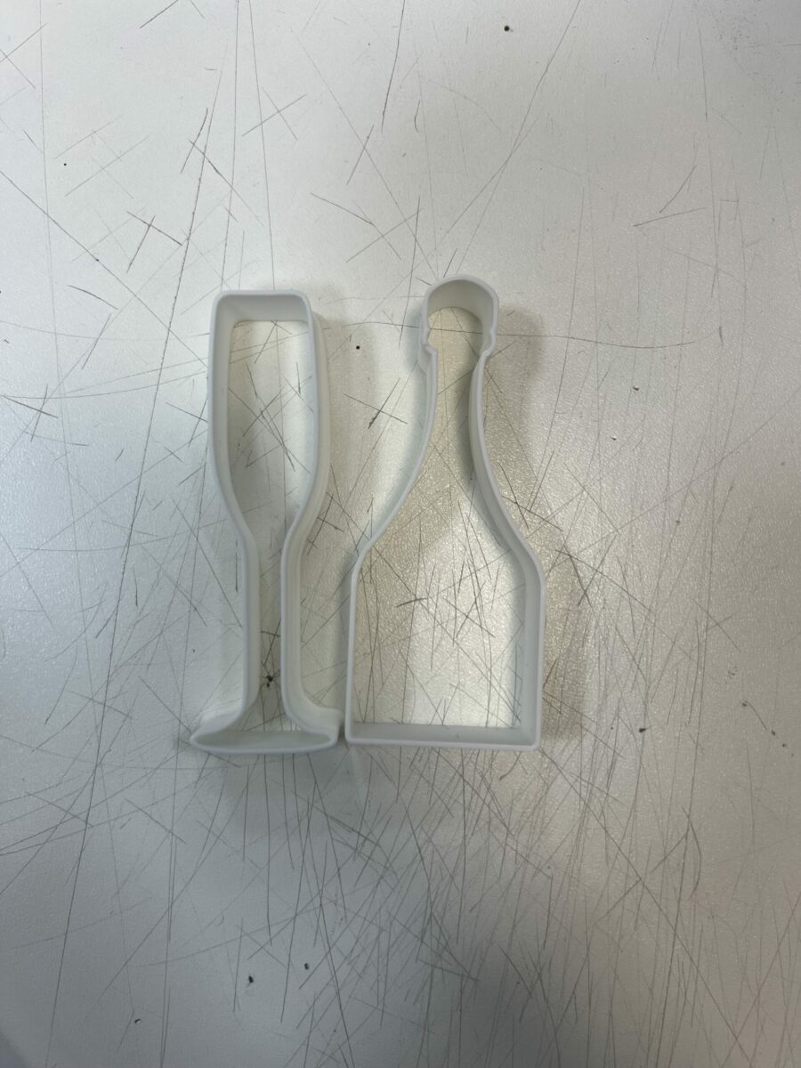 champagne bottiglia e bicchiere stampino per biscotti cookie cutter