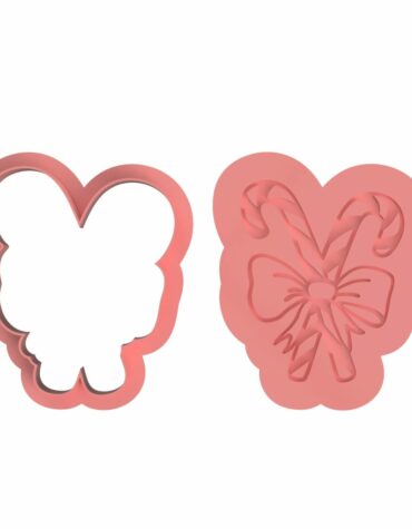 christmas candy cane con fiocco stampino per biscotti cookie cutter