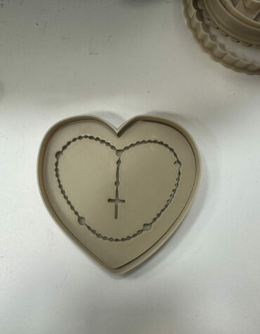 cuore con rosario comunione stampino per biscotti cookie cutter