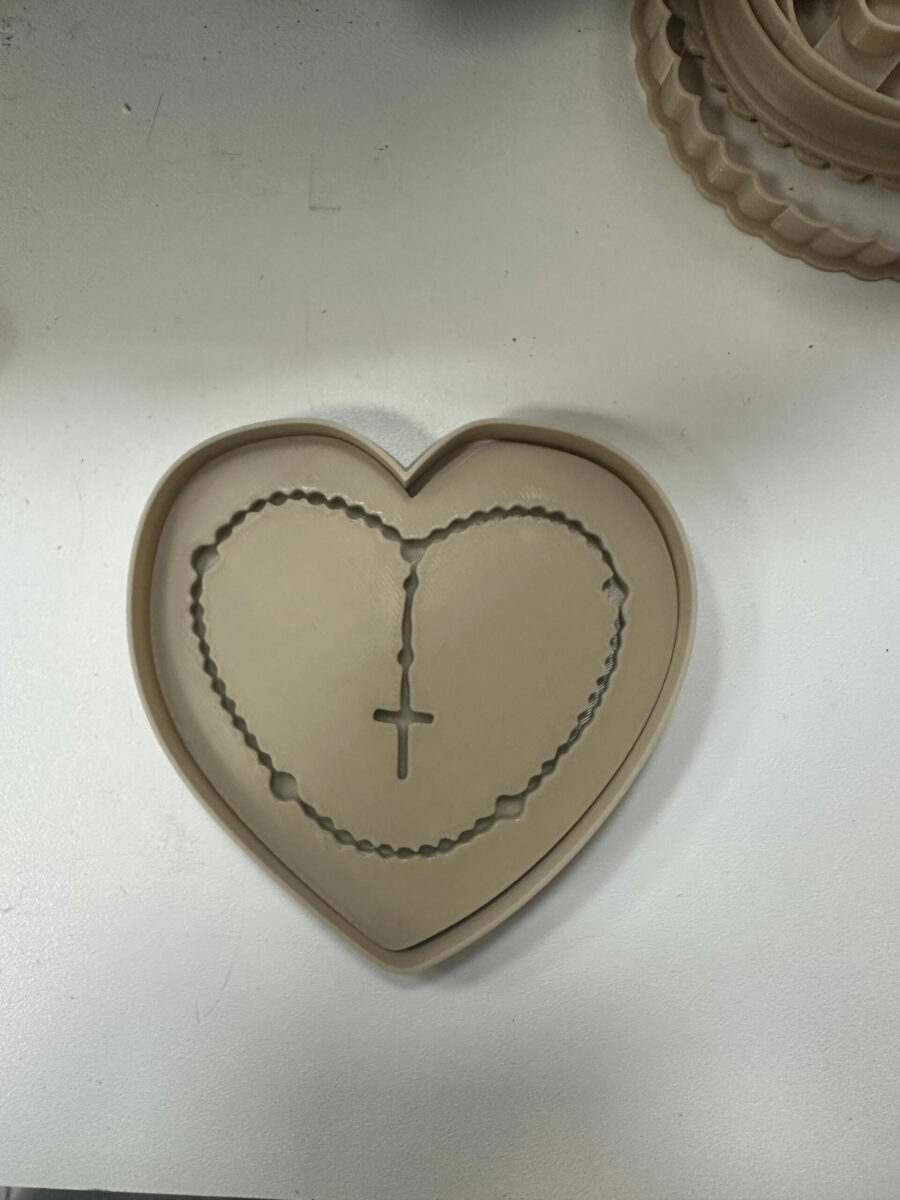 cuore con rosario comunione stampino per biscotti cookie cutter