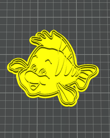 ariel flounder pesciolino giallo stampino per biscotti cookie cutter