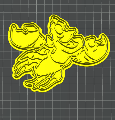 ariel granchio sebastian stampino per biscotti cookie cutter