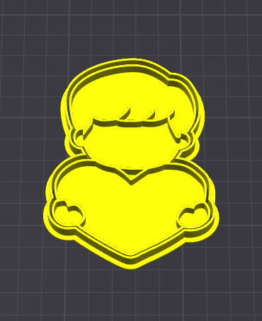 bimbo con cuore stampino per biscotti cookie cutter