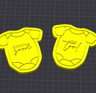 body coming soon me too gemelli stampino per biscotti cookie cutter