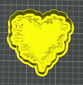 cuore con fiori debosser stampino per biscotti cookie cutter
