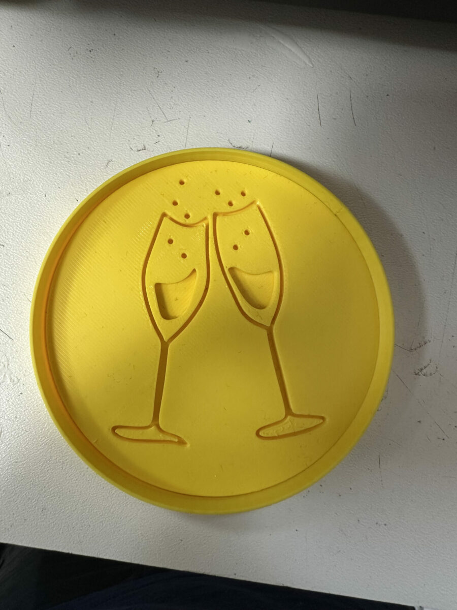 fine anno bicchieri champagne tondo stampino per biscotti cookie cutter
