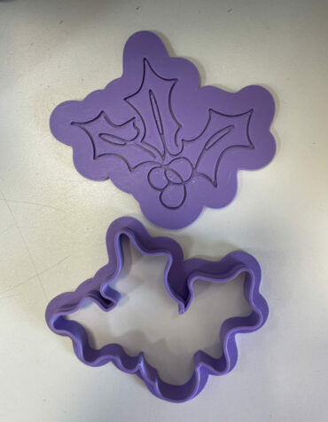 foglie di vischio debosser stampino per biscotti cookie cutter