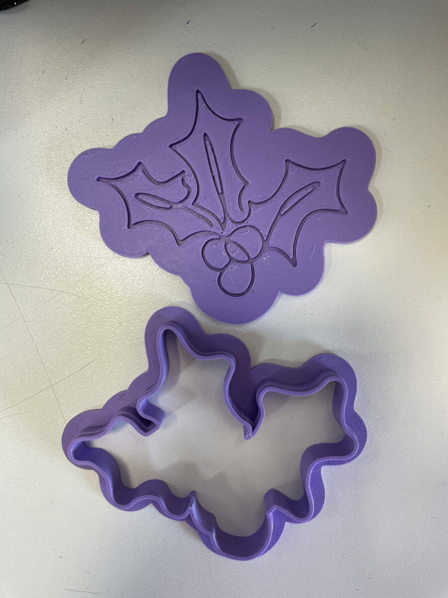 foglie di vischio debosser stampino per biscotti cookie cutter