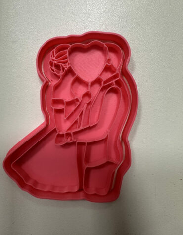 marito e moglie con cuore debosser stampino per biscotti cookie cutter