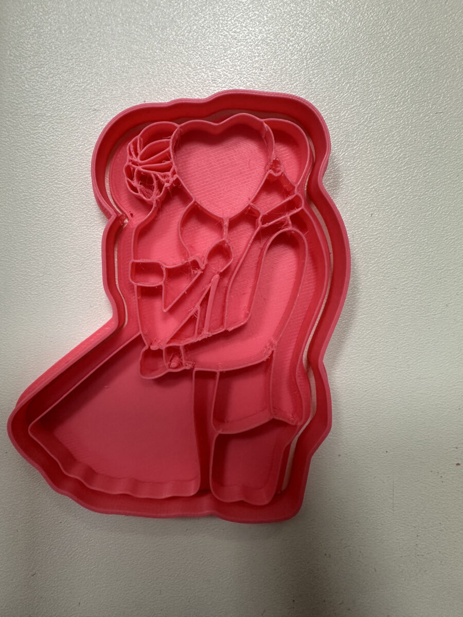 marito e moglie con cuore debosser stampino per biscotti cookie cutter