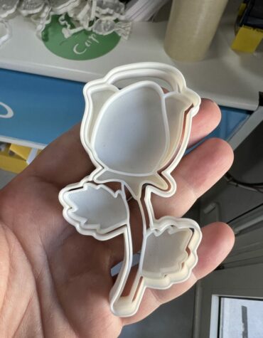 rosa bocciolo stampino per biscotti cookie cutter