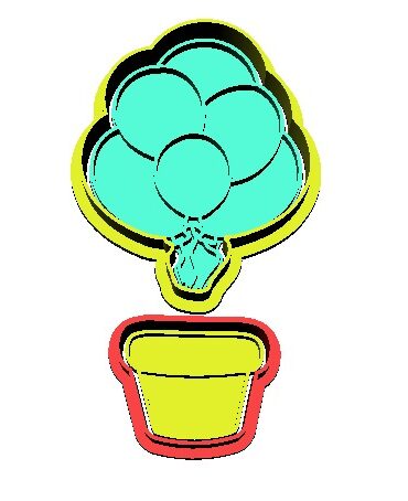 vaso con palloncini stampino cookie cutter