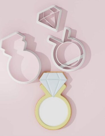 Anello con diamante gemma Cookie Cutter Fondant Biscuit Icing Bake stampino biscotti