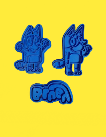 Bluey Set di 3 taglierine e stampanti per biscotti/fondenti cookie cutter