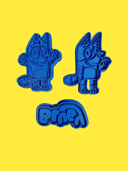 Bluey Set di 3 taglierine e stampanti per biscotti/fondenti cookie cutter