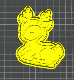 Cookie stamp with pop-up embossing with reindeer renna christmas and cookie cutter 10cm v1 stampino per biscotti cookie cutter