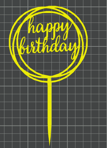 Happy birthday round caketopper