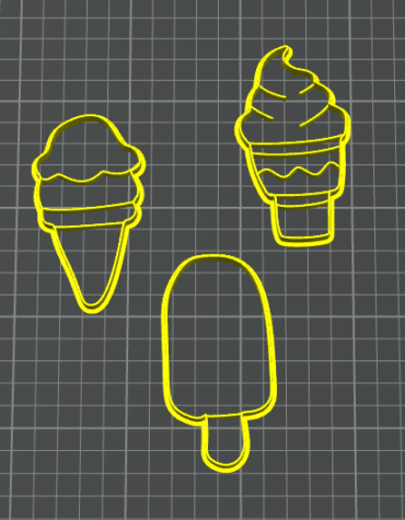 Icicle Ice Cream Cone stampino per biscotti Set 3 Mold for Cookies Cookie Cutter gelato