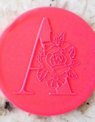 Lettera A con fiori debosser Cookie Cutter Fondant Biscuit Icing Bake stampino biscotti