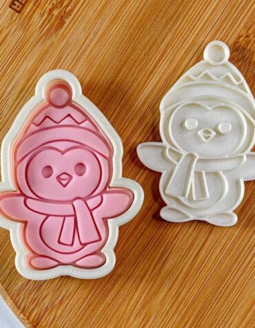 Natale Peunguin Cookie Cutter + Timbro pinguino stampino per biscotti cookie cutter