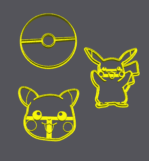 Pikachu Pokemon Kit with Pokeball Set Cookie Cutter 10cm v1 stampino per biscotti cookie cutter