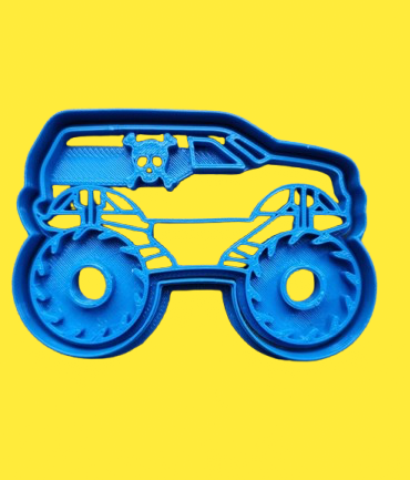 Tagliabiscotti e timbro Monster truck vista laterale stampino per biscotti cookie cutter