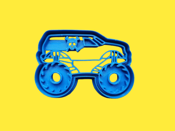 Tagliabiscotti e timbro Monster truck vista laterale stampino per biscotti cookie cutter