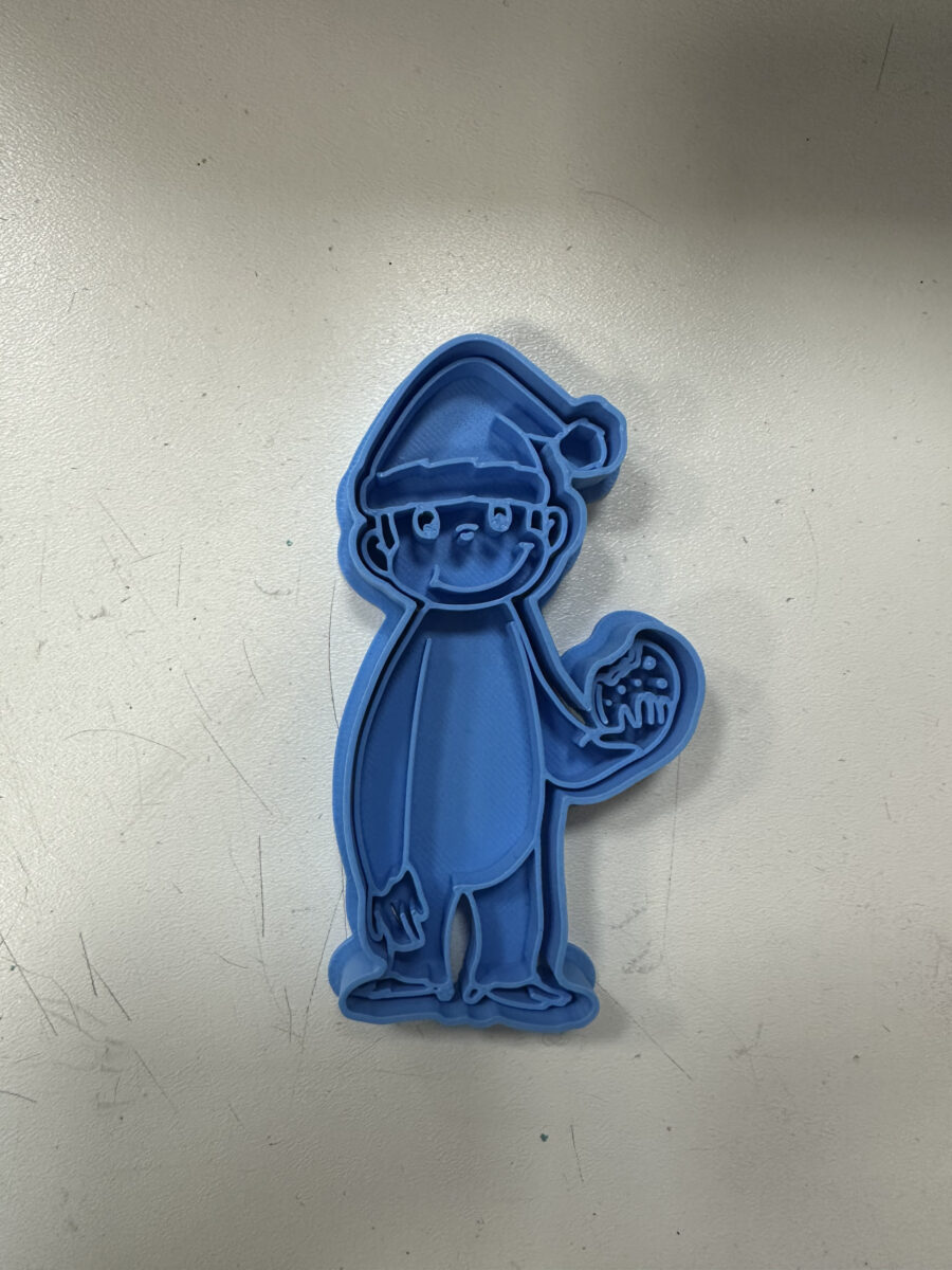 george la scimmia con cappello natale natalizio christmas stampino per biscotti cookie cutter