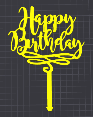 happy Birthday 3 caketopper