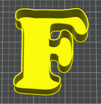 lettera F stampino per biscotti cookie cutter
