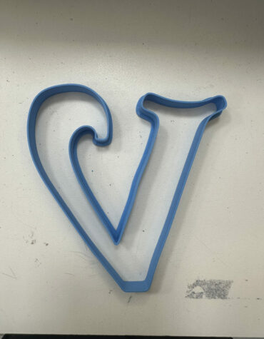 lettera V corsiva stampino per biscotti cookie cutter