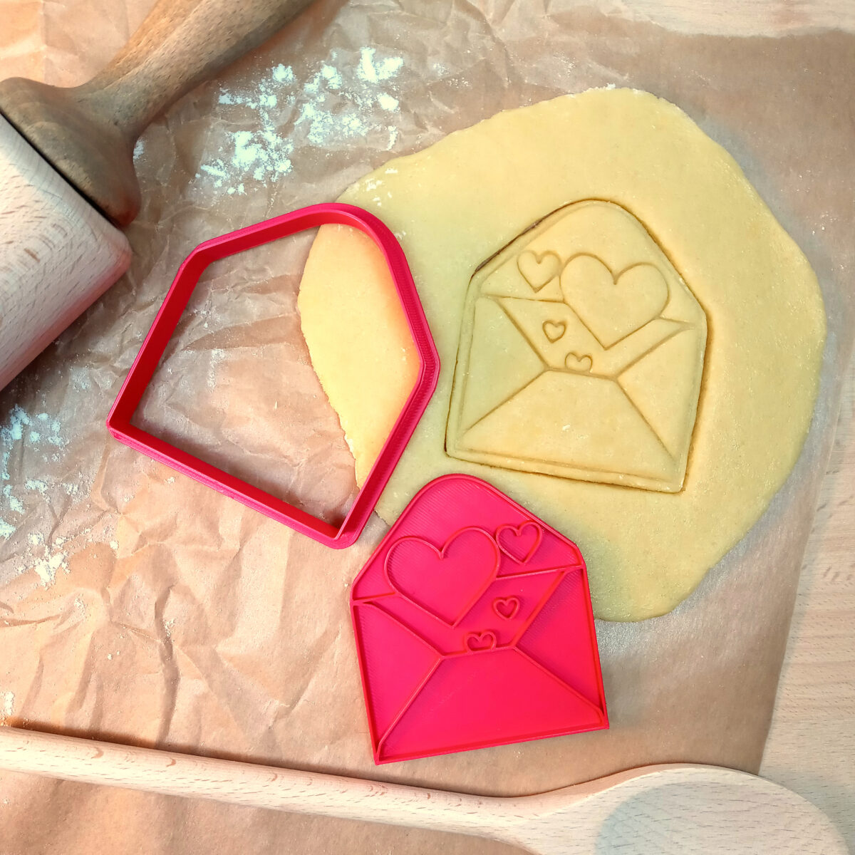 lettera d'amore posta con cuori Cookie Cutter Fondant Biscuit Icing Bake stampino biscotti