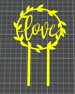 love con corona di cuori caketopper san valentino
