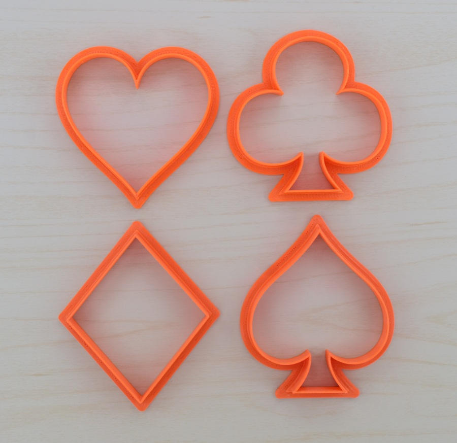 semi poker cuori quadri fiori picche Cookie Cutter Fondant Biscuit Icing Bake stampino biscotti