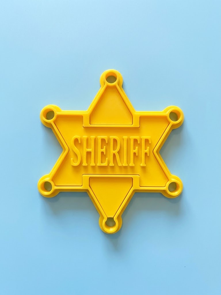 Sheriff badge cookie cutter, biscuit icing baking decorating wild west party